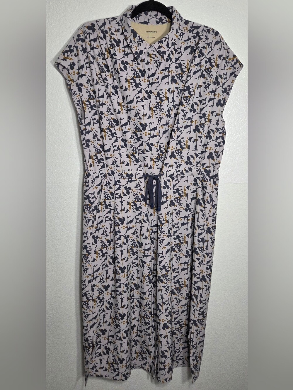 REI Cooperative Floral Print Button Front Cap-Sleeve Dress